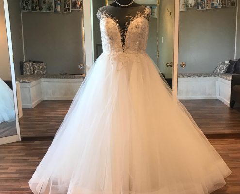 Illusion top ball gown