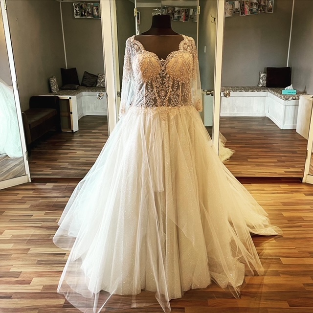 Beaded top ball gown